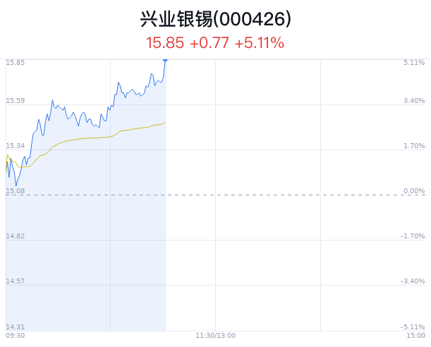 兴业银锡创历史新高 近半年10家券商买入