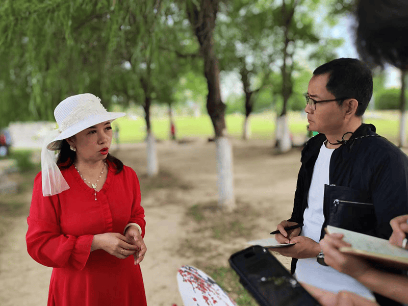 汉家妹子——晨光里的汉中市天汉湿地公园北岸  第1张