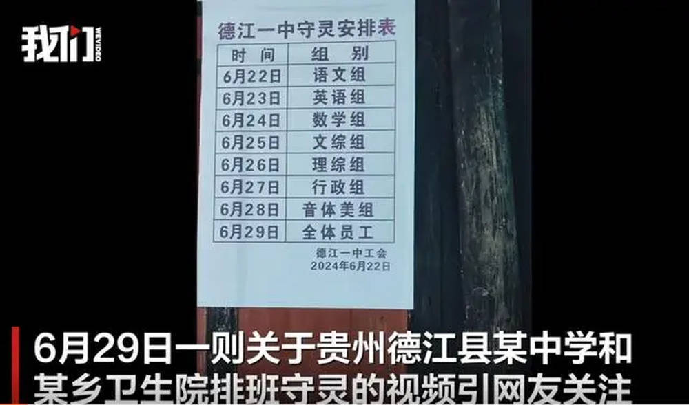 贵州德江一中学和卫生院职工排班守灵？官方：系工会慰问职工，无集体吊唁行为                