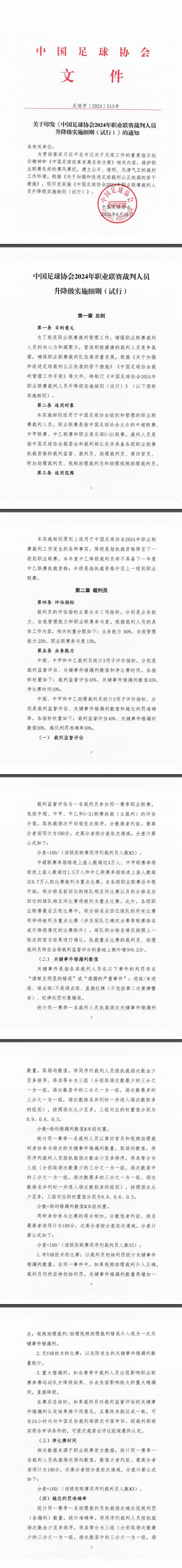 裁判也要升降级！中国足协公布评判标准：关键错漏判影响评分  第1张