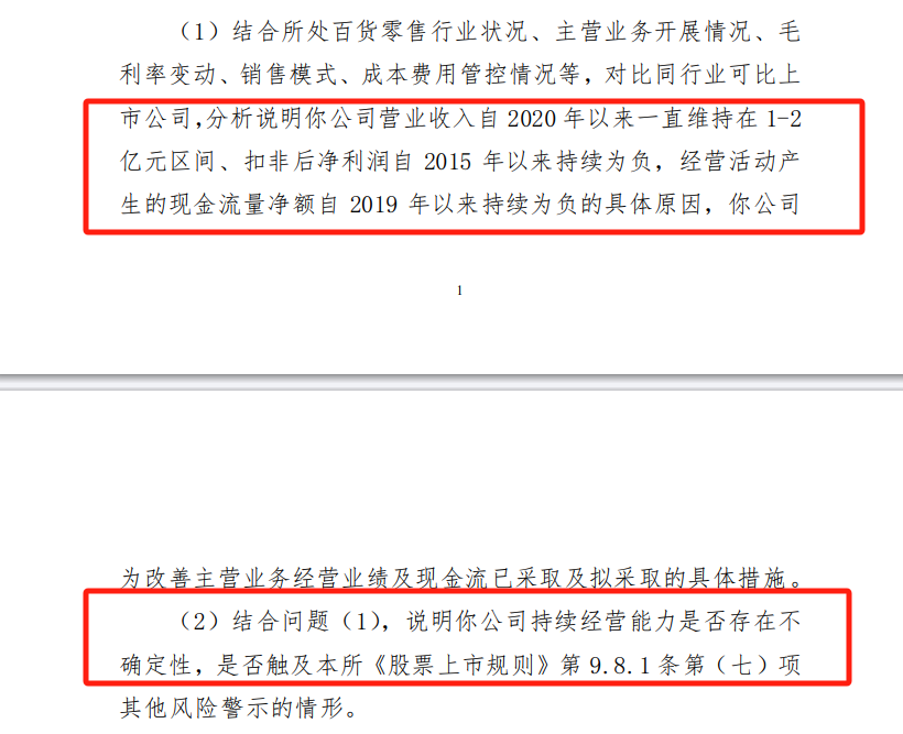 大连友谊持续经营能力被问询，扣非后净利自2015年以来持续为负  第2张