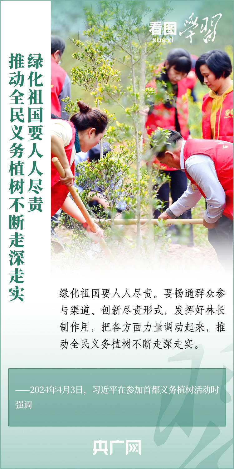 看图学习丨增绿就是增优势，植树就是植未来                