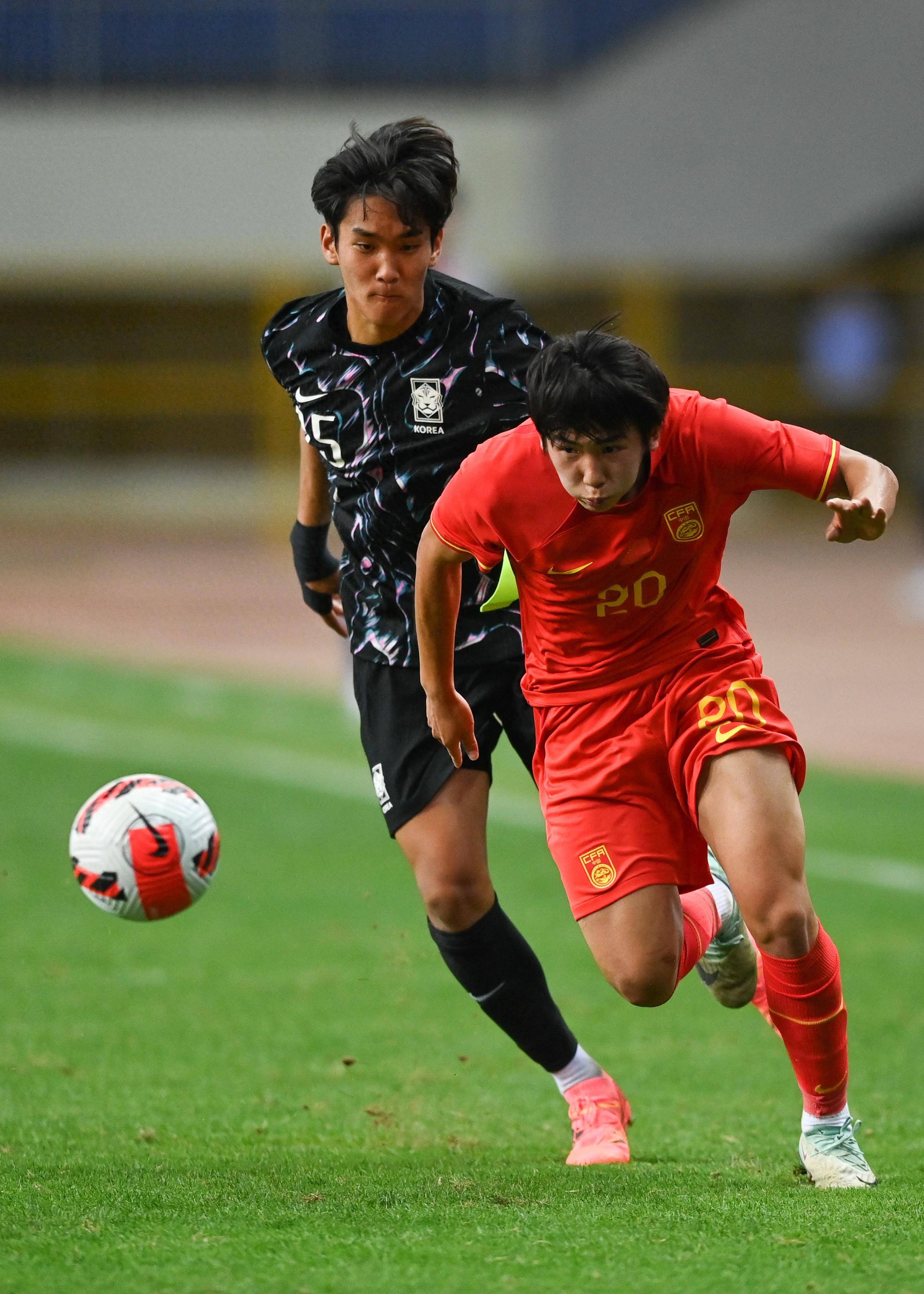 国际足球邀请赛：中国U19战胜韩国U19                