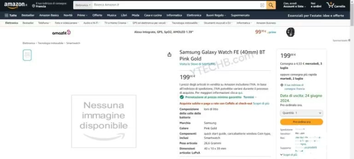 三星Galaxy Watch FE曝光，40mm表盘+多款配色  第2张