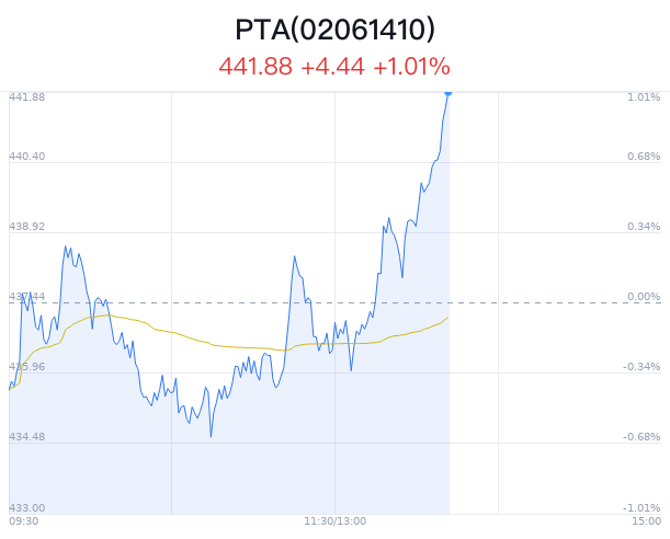 PTA概念盘中拉升，桐昆股份涨4.20%