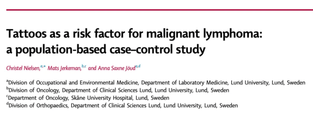 柳叶刀子刊：文身或增加恶性淋巴瘤风险 且与大小无关  第1张